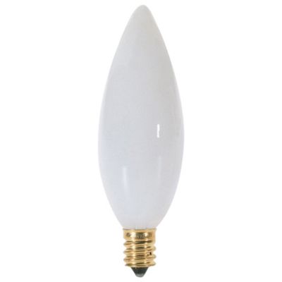 25W 120V BA9.5 E12 Blunt Tip Gloss White Bulb by SATCO Lighting - Starlight Lighting USA and Canada